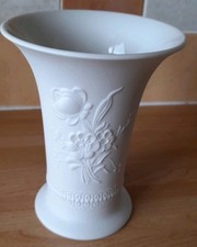 Kaiser White Bisque Porcelain Floral Vase Height 15cm - Immaculate Condition 