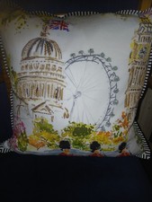 Marks and Spencer- TOWNHOUSE- SQUARE CUSHION- London-NEW with London guards 