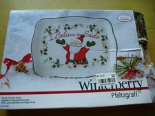Pfaltzgraff Winterberry Rectangle Santa Cookie Plate Macys USA Exclusive