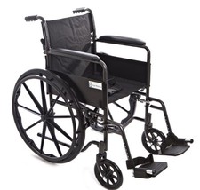 Breeze Mobility Self Propelled Folding Steel Wheelchair Half Back - Refurbished