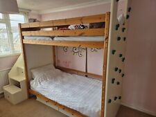 Unique Bunk bed with Stairs & Climbing Wall;changeable lower bunk as desk & Sofa