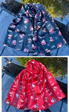 Christmas Scarf Santa Claus Father Snowflake Reindeer Silky Chiffon Ladies Scarf