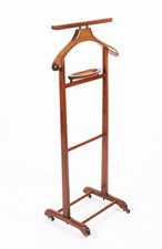 Vintage English Edwardian Revival Walnut Valet Clothes Stand Late 20th C