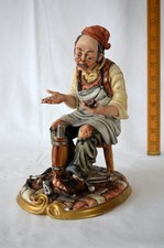 LARGE CAPODIMONTE FIGURE of "THE COBBLER"