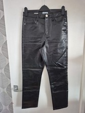 Ladies BNWOT 'River Island' PVC/Shiny Look Jeans.Black. Zip Up.Size 12R (28"Leg)