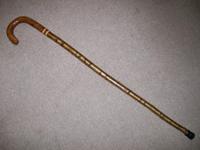 Beautiful New Craftsman Hand Made Crook Handle Walking Stick Hazel Shank 38W