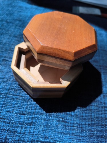 Small wooden puzzle box - wooden,
