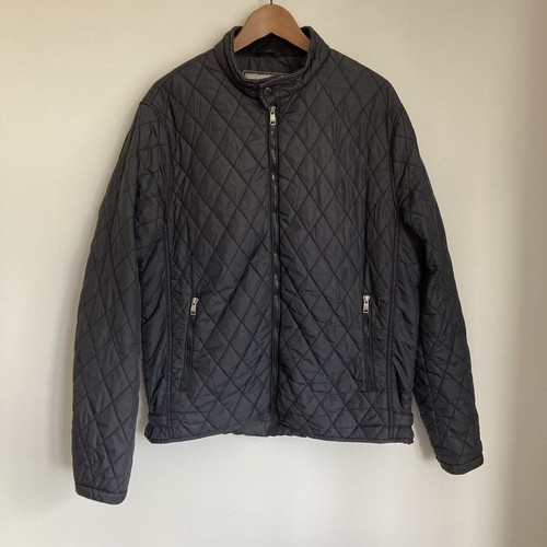 Mens large quilted - jacket, navy