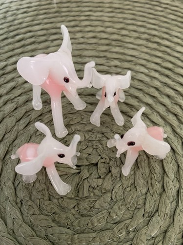 Vintage glass elephants - glass,