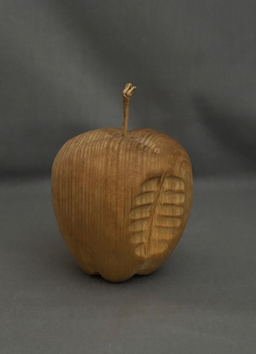 Vintage wooden apple ornament - vintage,