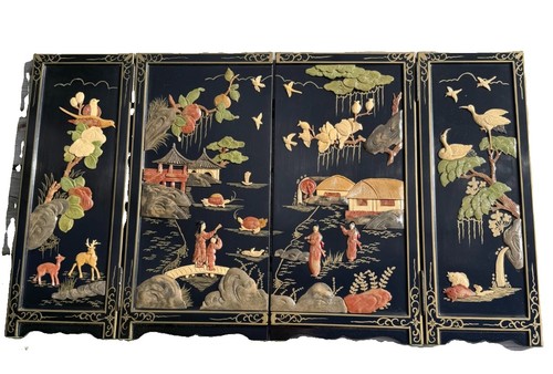 Black lacquer four panel - black,