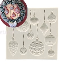 Christmas Baubles Cake Decor Mould Silicone Fondant Sugarcraft Chocolate Mold