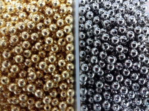 Hollow beads brass nickel - hollow, beads,brass