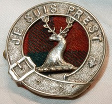 GENUINE THE LOVAT'S SCOUTS REGIMENT MILITARY CAP BADGE 2 LUGS JE SUIS PREST