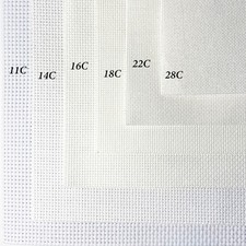 14 16 18 22 11 25 28 COUNT WHITE CROSS STITCH FABRIC AIDA MATERIAL COTTON EASY