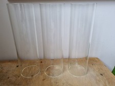 3 x Clear Glass Candle Cylinders 32cm High x 10cm Diameter For Display Purposes
