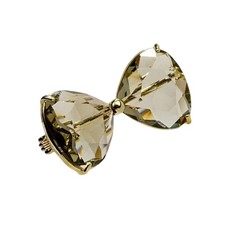 Crystals Accented Bowknot Brooch Alloy Craftsmanship for Bridal Formal Wear