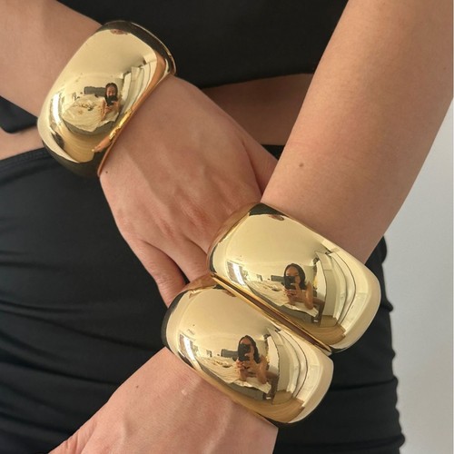 Gold tone wide hinged - gold,