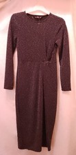 BNWT Stretchy Sparkly Black Dress F&F Below Knee Length Long Sleeve  RRP £17.50