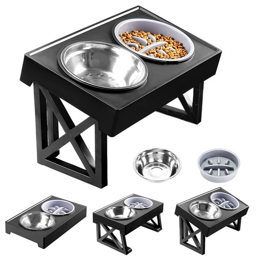 Tilting elevated dog bowls - elevated,
