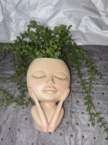 Lady face planter pots head - face, /