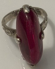 Big Cabochon Red Ruby 925