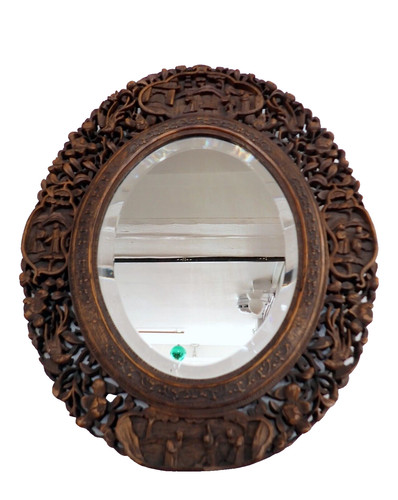 Chinese carved wooden - carved, mirror