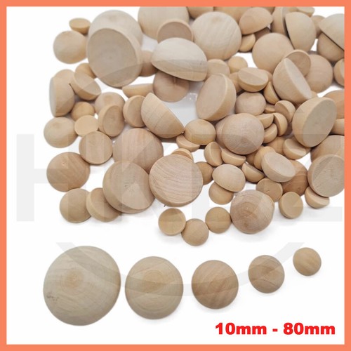Natural wooden half balls - wooden,