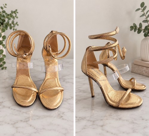 Gold snakeskin effect high - effect,