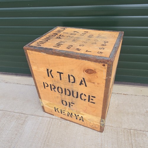 Vintage ktda kenyan tea chest - tea,