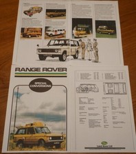 Range Rover Conversions Brochure 1980 Fire Engine Ambulance Carawagon PHOTOCOPY