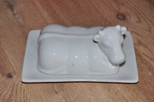 White Resting Cow Ceramic