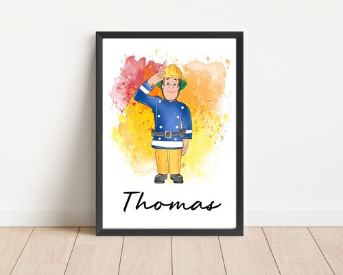 Fireman sam personalised - sam, wall