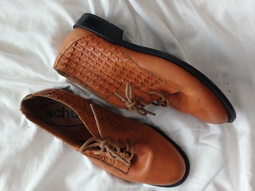 Schuh tan brown leather - brown, woven