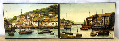 Vintage cornish harbour print - cornish,
