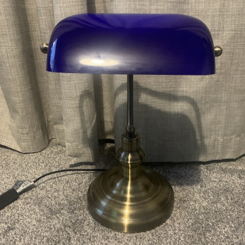 Retro banker lamp - lamp, cobalt