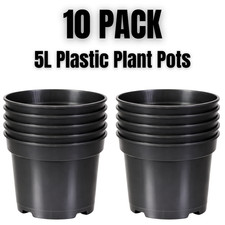 5L Plastic Plant Pots Black