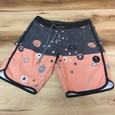 Vissla Mens Board Shorts Size 30 Floral Print Swim Trunks Upcycle Stretch