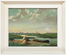 Willem Zwart (1867-1957) - Dutch School Mid 20th Century Oil, The Rowing Boat