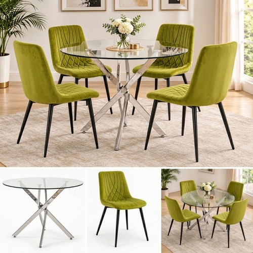 Round glass dining table - round,
