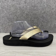 Sanuk Womens Sz 11 Gold Black