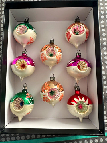 Set vintage glass round - glass,