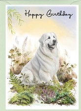 Pyrenean Mountain Dog (4"x 6") Birthday Card - blank inside - by Starprint