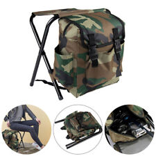 Fishing Tackle Stool Backpack Seat Bag Camping Foldable Rucksack Chair Oxford