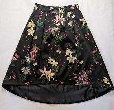 Oasis Womens Secret Garden Hi Lo Midi Skirt Black Size 10 Wedding Guest 