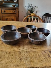 A Fantastic Set Of Antique Treen Bowls Table Salts Tavern Etc