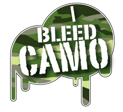 Bleed camo car sticker - i,