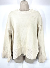 PULL&BEAR Soft Chenille Knit Women's Cream Oversized Jumper UK 12 14 M