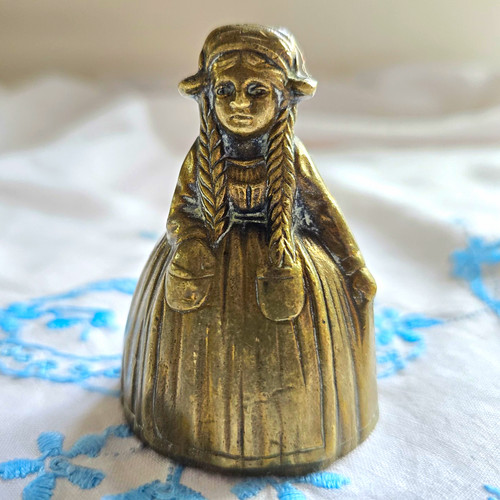 Vintage brass lady - vintage, bell