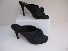 Size 6 NEXT Navy Blue Mules Stiletto Heel Peep Toe VGC